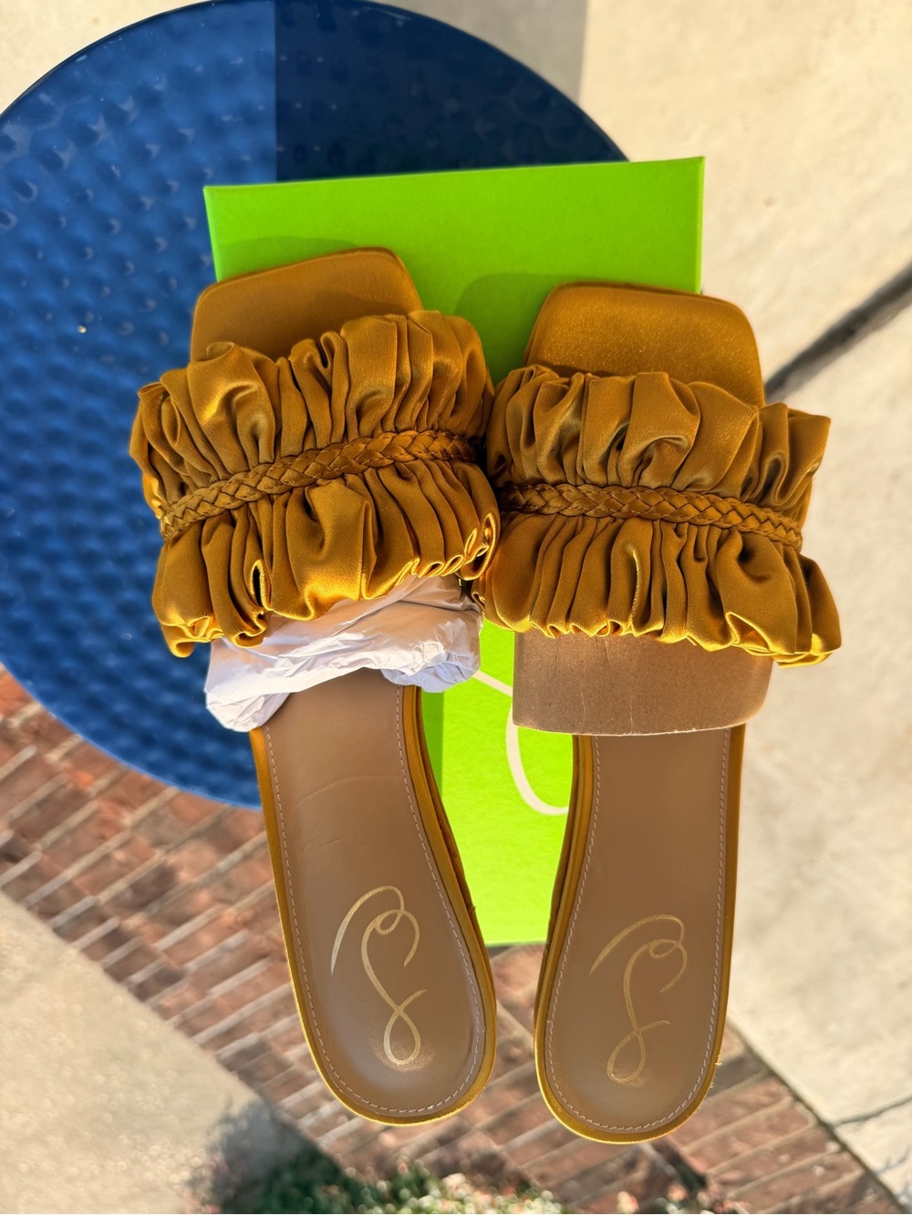 Sam Edelman Katy, Golden Satin Heels